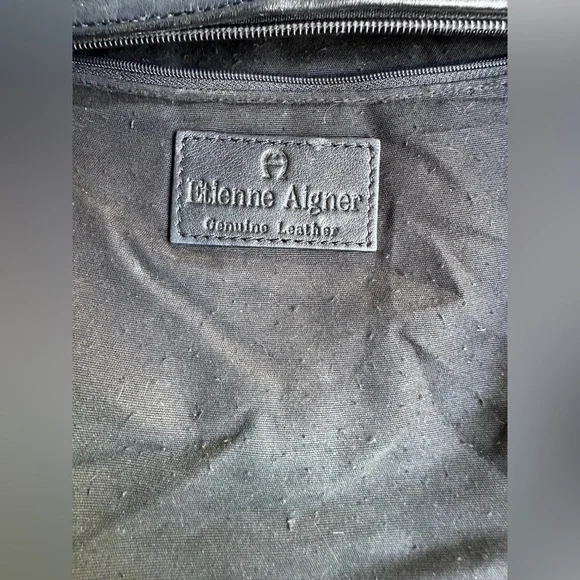 Etienne Aigner Vintage 90’s Crossbody Soft Black Leather Bag - Picture 8 of 13